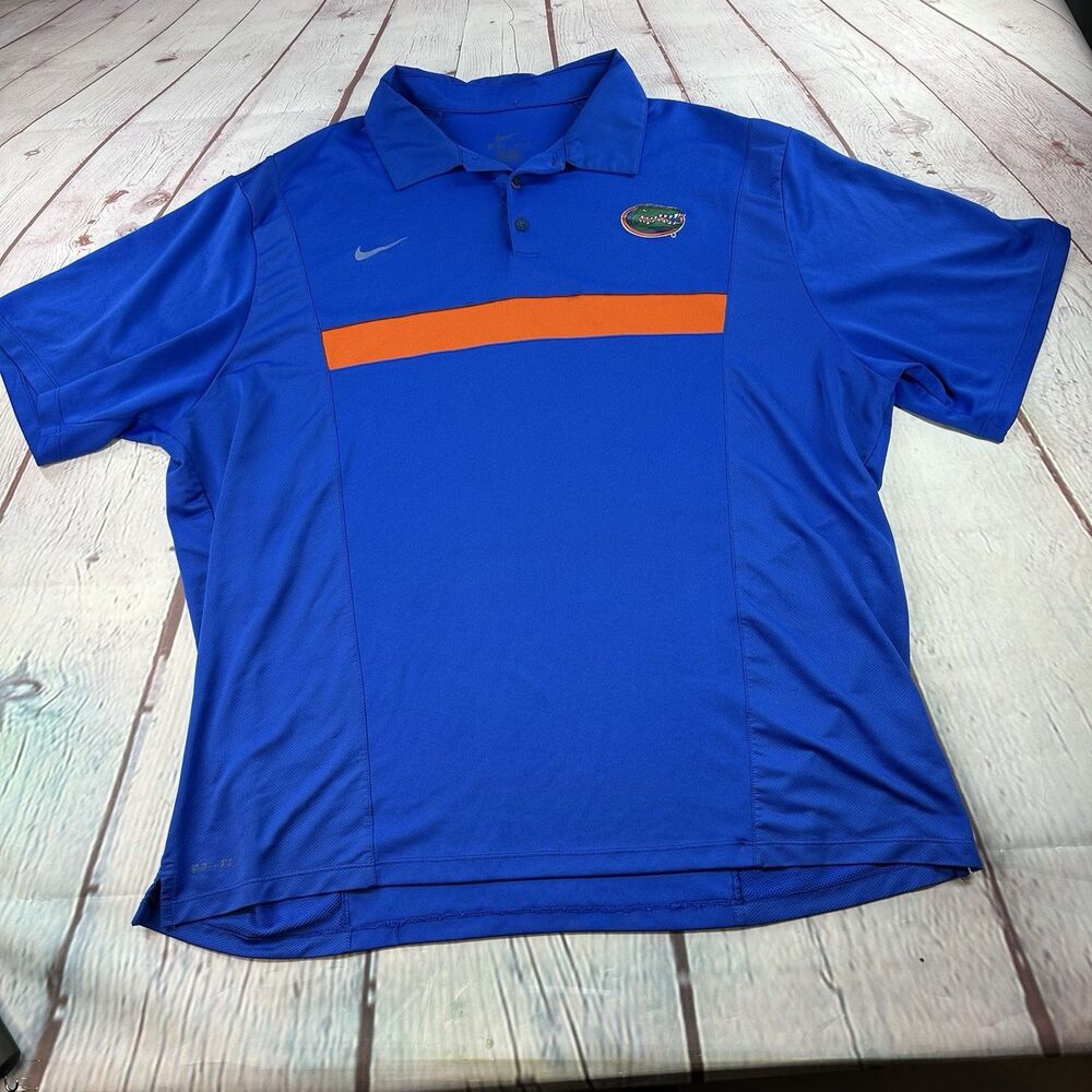 Florida Gators UF Men's Nike Team Issued S/S Performance Polo Shirt Blue XXL
